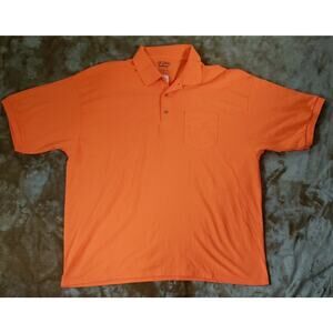 Classic Polo Style Dry Blend Fabric High Visibility Orange Shirt w/pocket XXL